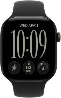 Apple Watch with a black color Sport Band
