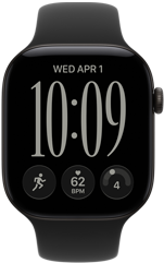 Apple Watch with a black color Sport Band