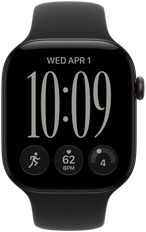Apple Watch with a black color Sport Band