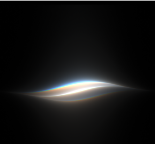 A multicolored wave of light